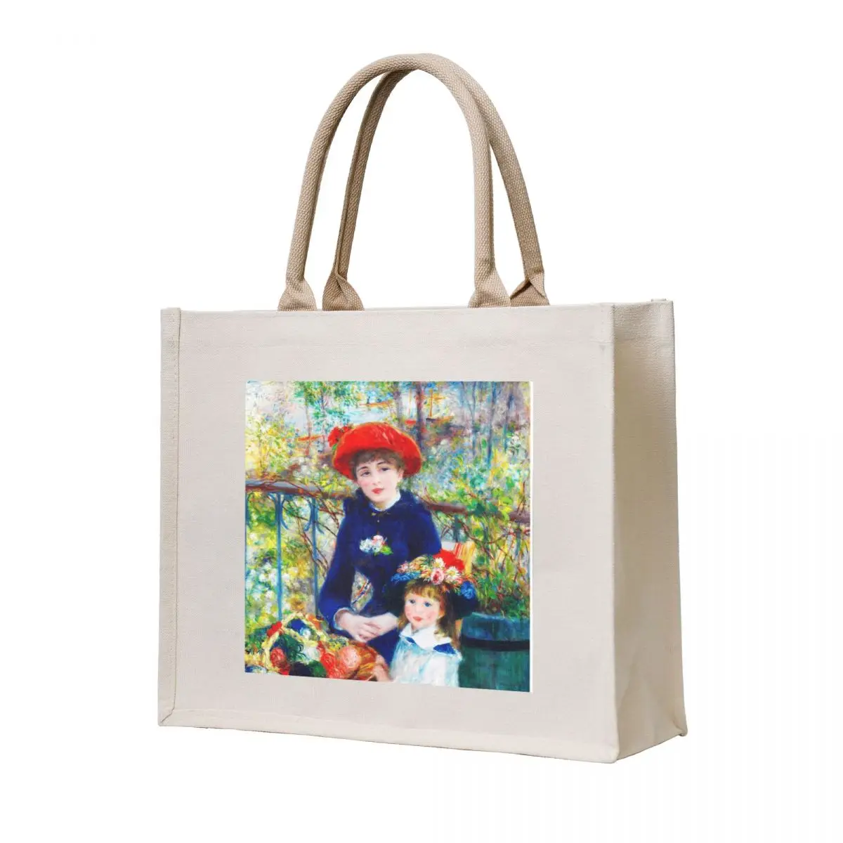 

Two Sisters On the Terrace - Pierre Auguste Renoir (Color Enhanced) Tote Bag Women's bags bag luxury women