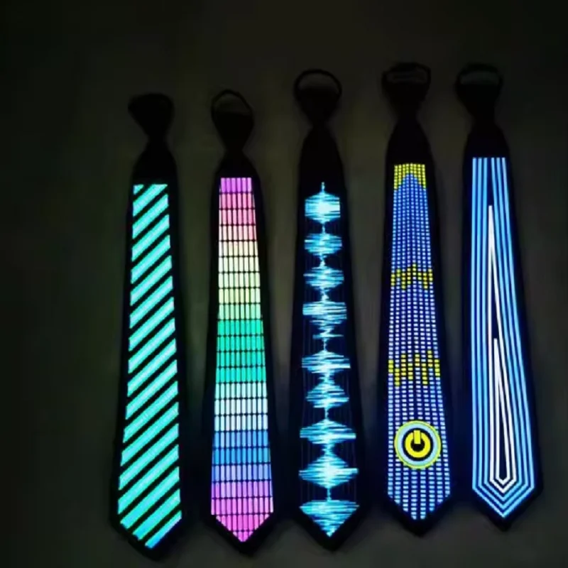 Halloween LED Luminous Tie EL Cold Light Glow Bowtie Arrow Shape Cosplay Party Costume Accessory Dance Performance Boys Gift