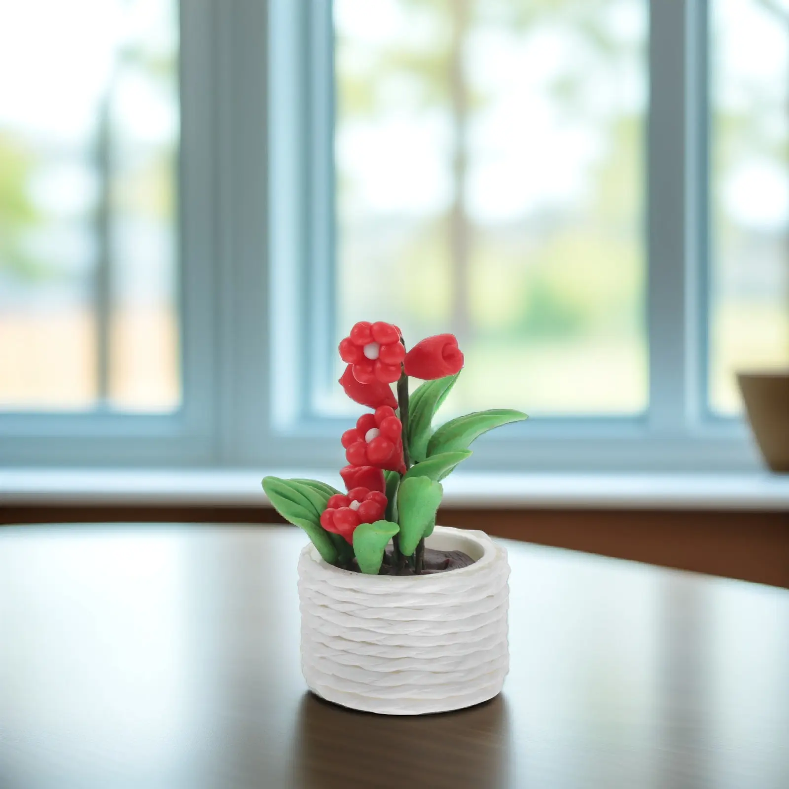 

Compact Mini Bonsai Potted Plant Decor for Small House Ceramic Clay Material Realistic Miniature Garden Landscape Indoor Display