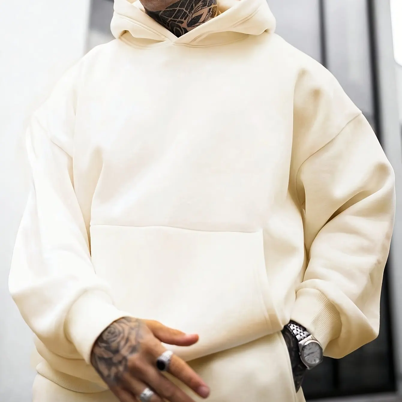 Men's Autumn and Winter Hooded Sweatshirt Streetwear Oversized Loose Casual Unisex Fleece Hoodie Coats Sweats Daily wear