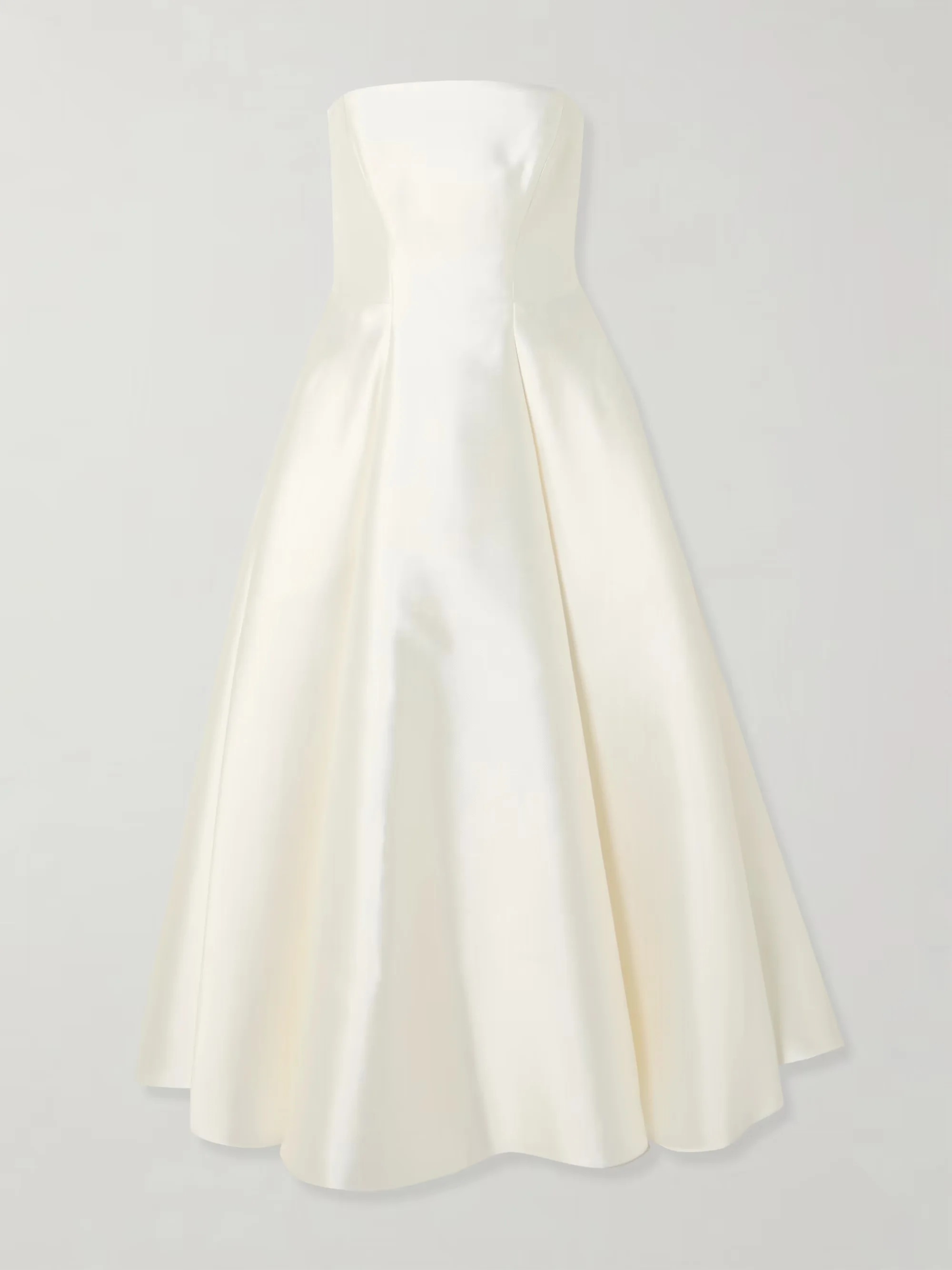 

Off The Shoulder Ruffled Mikado Midi Dress