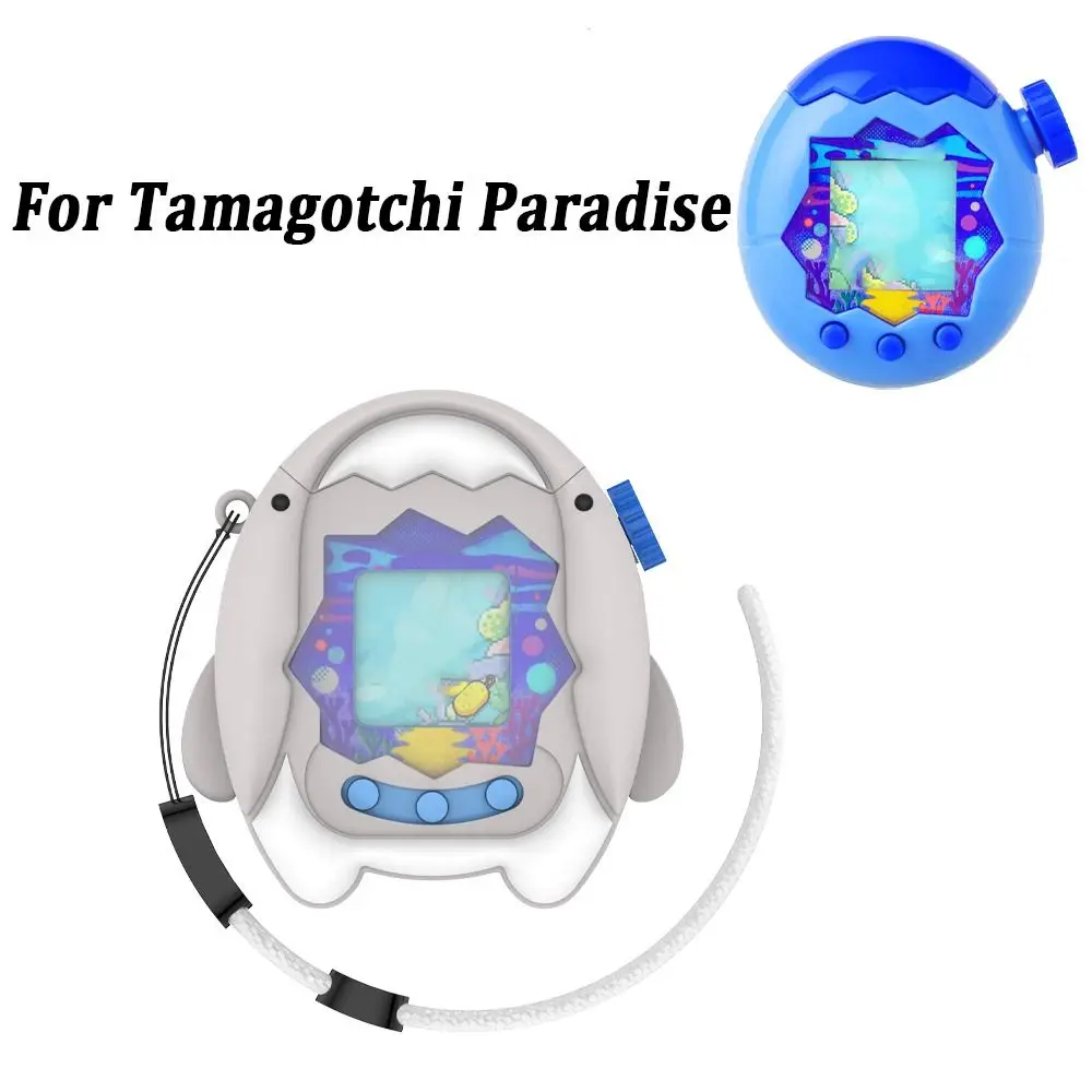 실리콘 게임 콘솔 보호 케이스 타마고치 파라다이스용 끈이 있는 귀여운 만화 충격 방지 스킨 커버 슬리브
