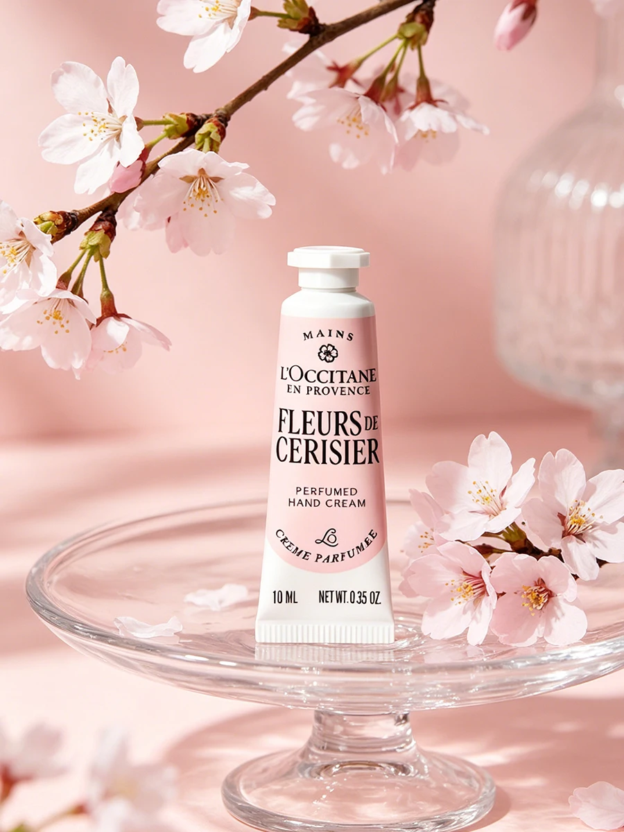 L'Occitane Cherry Blossom Hand Cream 10ml Portable Size Luxury Moisturizing Hand Cream Floral Scent For Dry Cracked Hands Travel