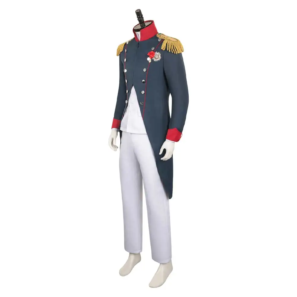 Napoleon Cosplay Kostuum Volwassen Mannen Hoed Admiraal Bicorn Cap Middeleeuwse Uniform Jas Broek Outfits Halloween Carnaval Party Pak