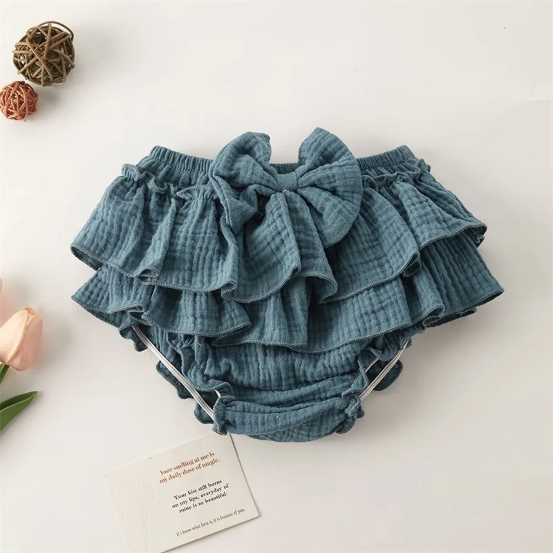 New Cute Baby Ruffles Bow Design Lace Shorts Kids Summer Toddler Dancing Clothing Infant Baby Shorts Sundress