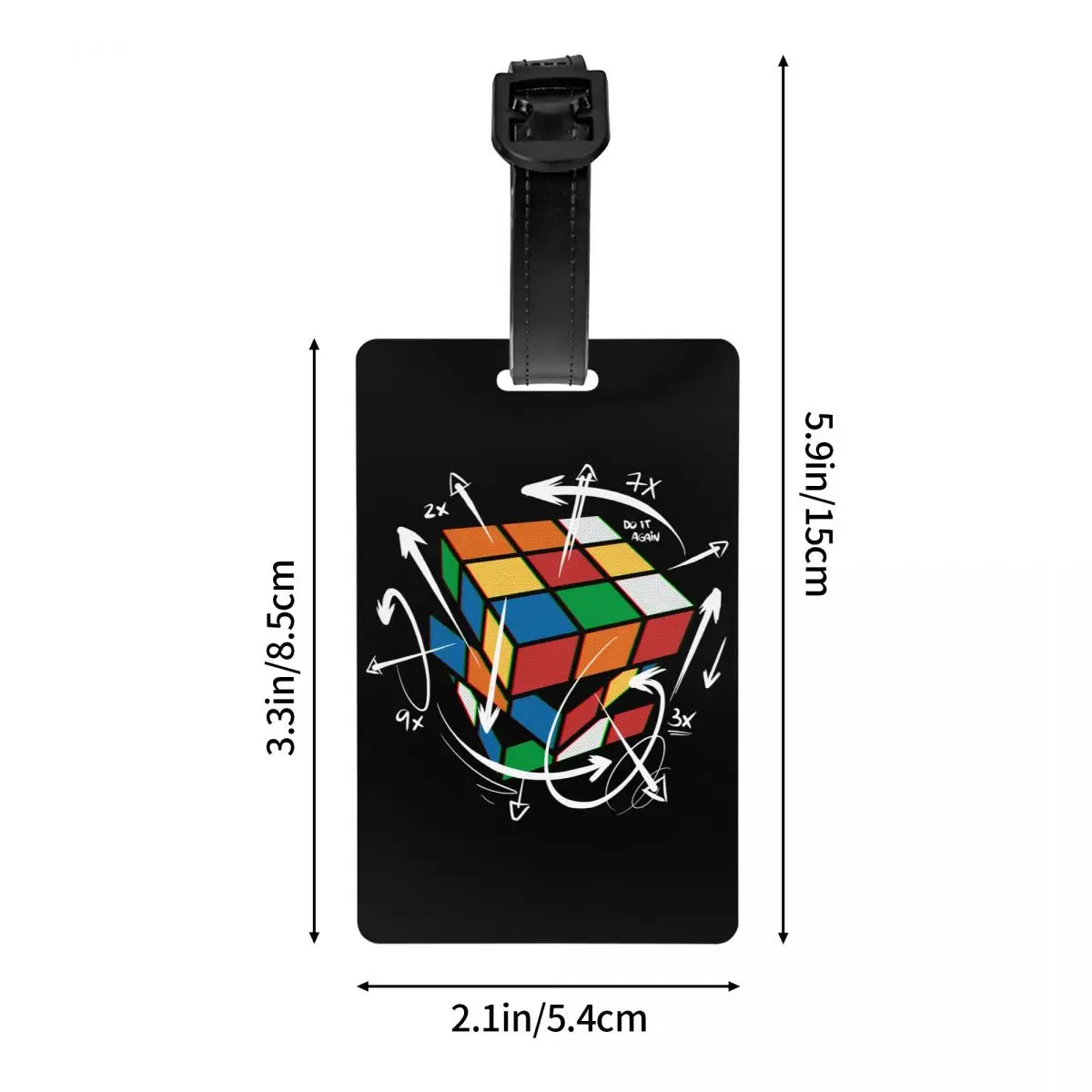 Rubix Rubiks Cube formuła matematyczna przywieszka na bagaż niestandardowy magiczny prezent maniaka etykietki na bagaż identyfikator prywatności