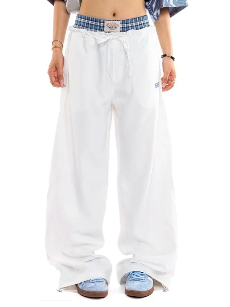 良質 Y2K カーゴパンツ女性カジュアルヴィンテージストリート女性ワイドレッグパンツアメリカンパッチワークだぶだぶジョガーパンツ