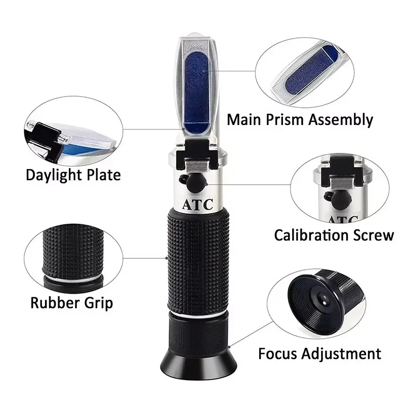 Handheld refractometer Seawater car alcohol Honey cutting fluid refractometer Freezing point meter Sugar, salinity meter