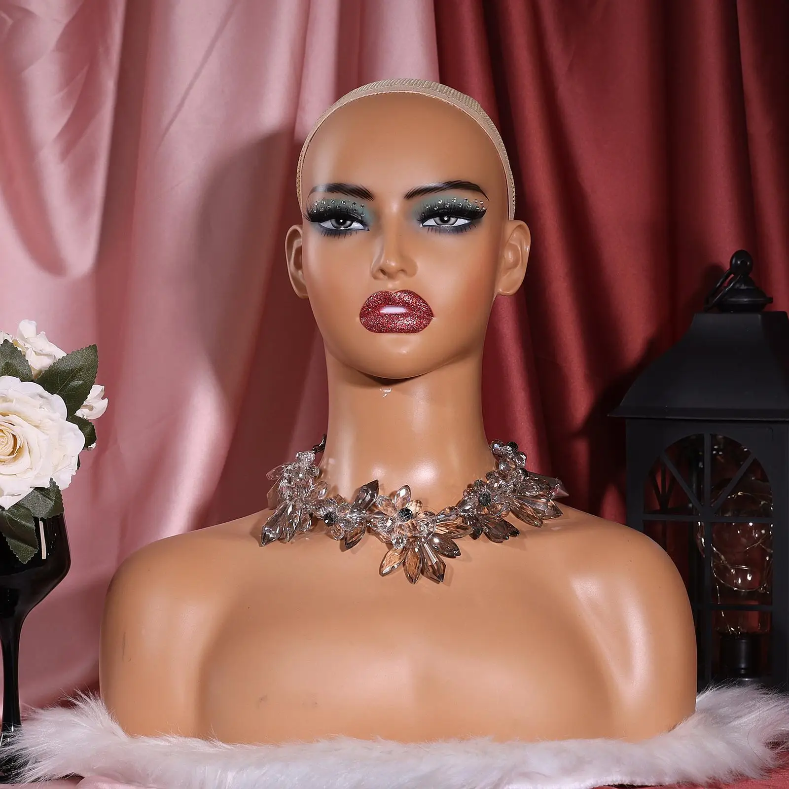 

Female Mannequin Wig Model Head Multifunctional Wigs Display Model for Hats Headwear Necklaces Earrings Wigs Making Styling