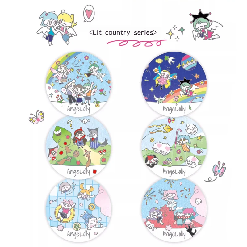Cartoon Cute Girl Cutting Sticker Tape Diy Basic Sparkling Decorative Material Paper Children'S Kawaii Character Sticker Roll