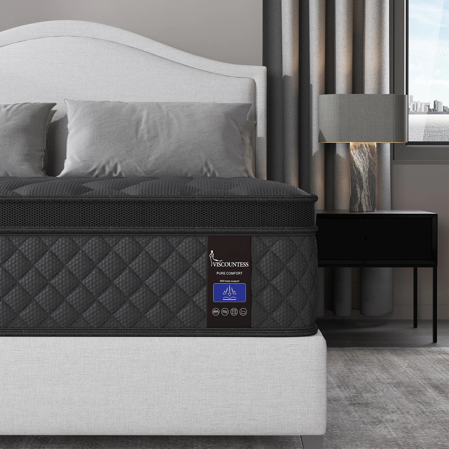 12 Inch Twin Full King Queen Mattress in A Box, Hybrid Memory Mattresses Euro Top Medium Firm for Back & Lumbar Support