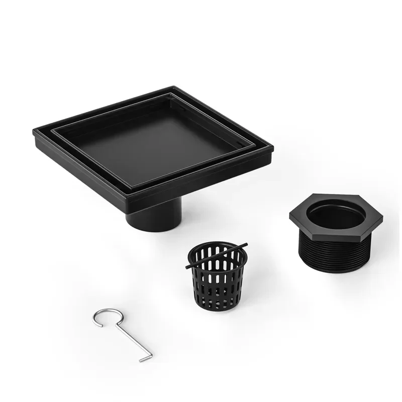 Square Square Shower Floor Drain 304 Stainless Steel Black Removable Grille Bathroom Waste Trap Anti Odor Linear Drainage System for - Aliexpress Deal