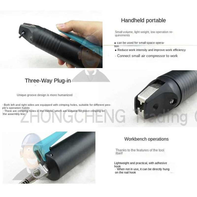 1PC Hand-held desktop pneumatic tubular terminal crimper terminal machine 0.25-2.5m2