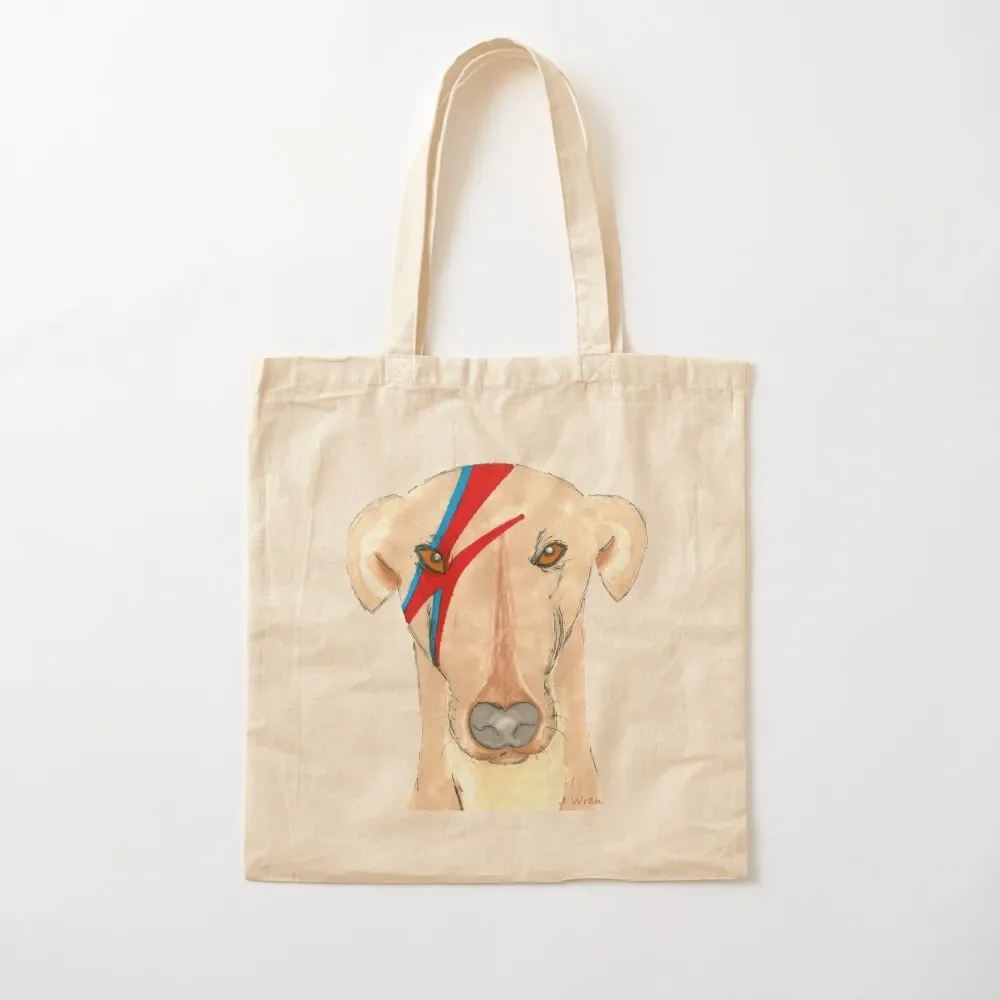 

Ziggy Stardog - Greyhound - Blue Background Tote Bag Canvas shoulder bag canvas bags custom bags hand bags Tote Bag