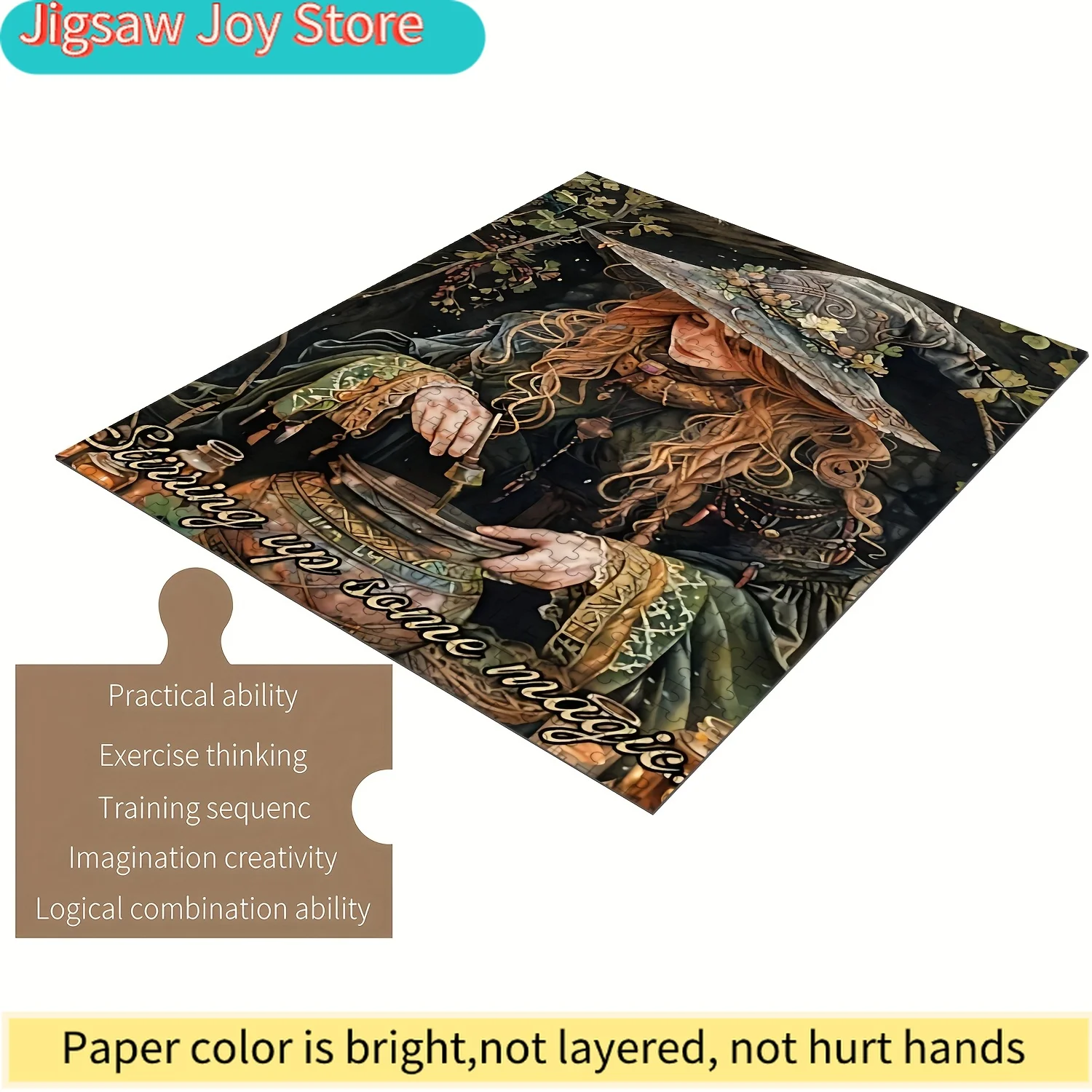 

Деревянный пазл «Волшебный лес» с ведьмами, 1000 деталей, для всей семьи — средний уровень сложности, яркие цвета, портативный и компактный.