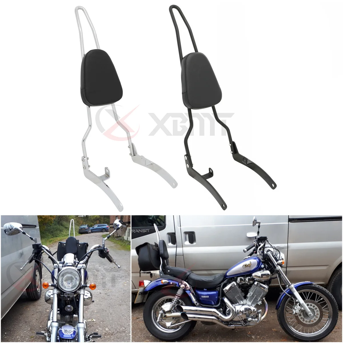 Motorrad-Beifahrer-Rückenlehne Sissy Bar für Yamaha Virago 400 535 XV400 XV535 alle Baujahre