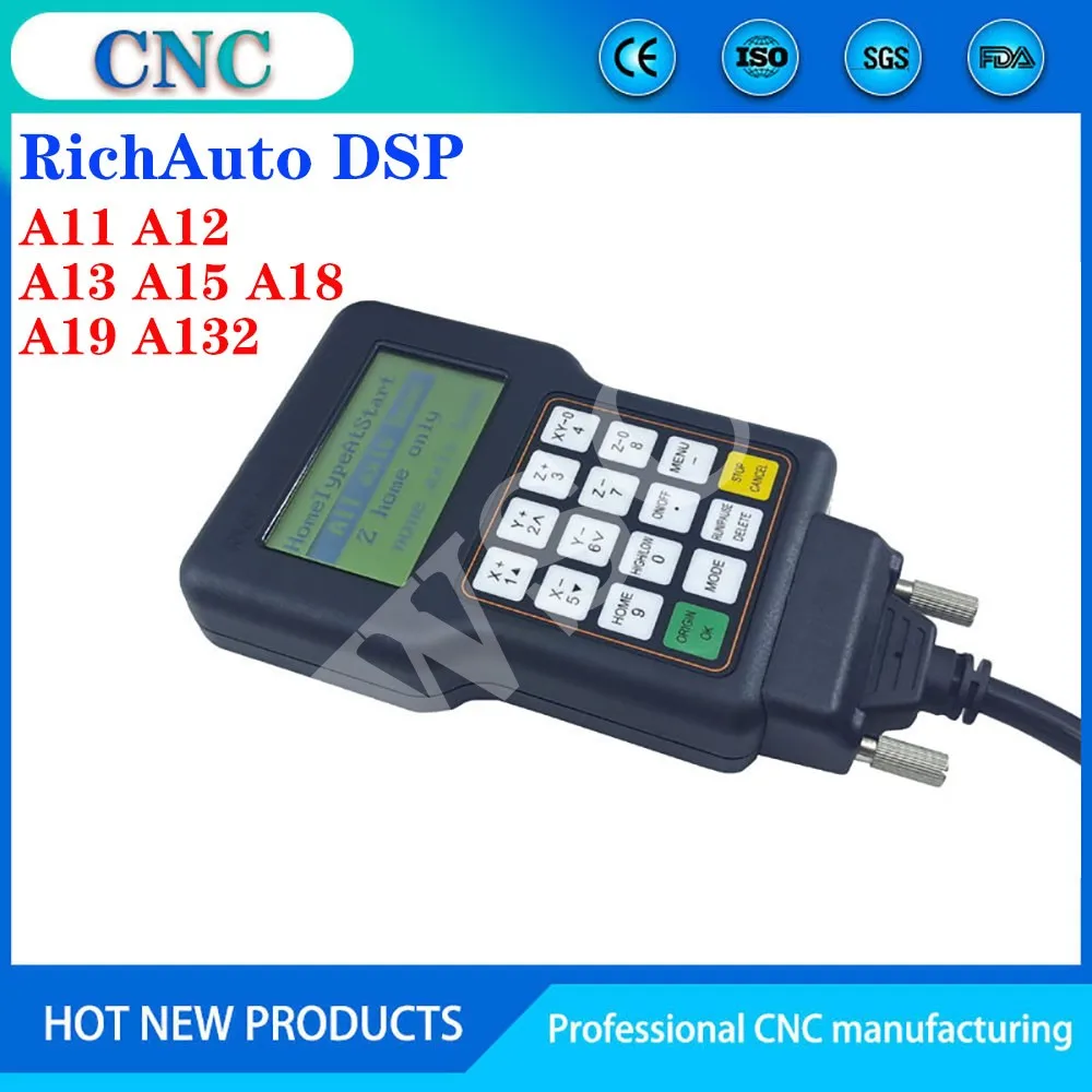 RichAuto DSP handheld controller A11 A12 A13 A15 A18 A19 A132 engraving, milling, turning and grinding 3/4 axis motion system