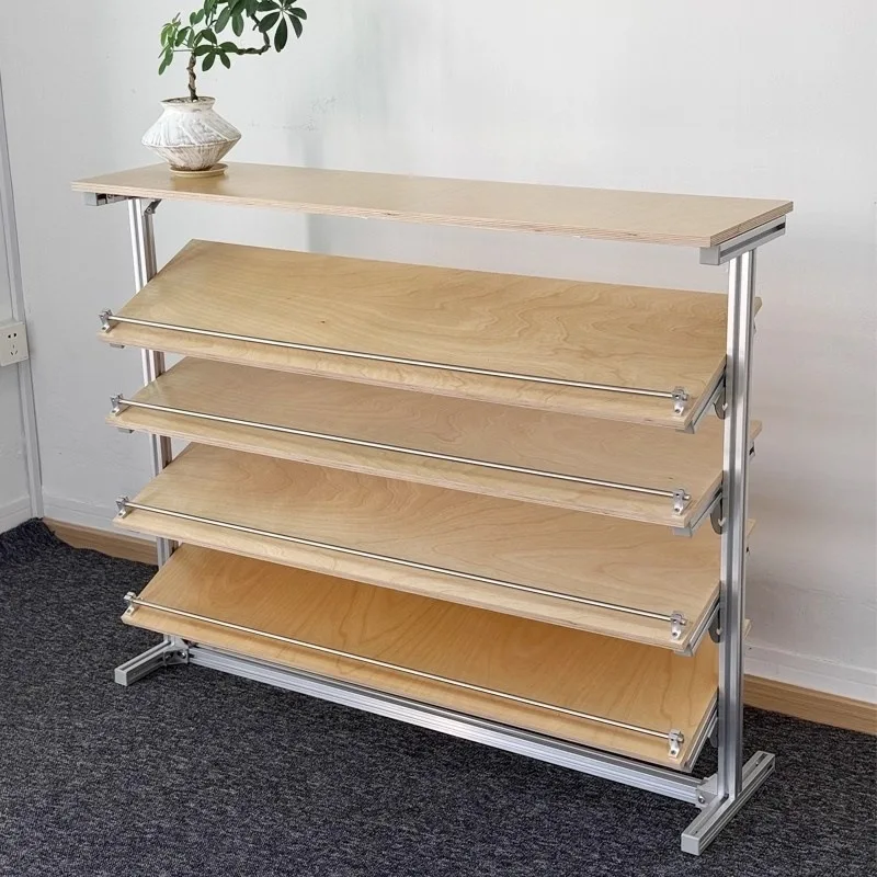 Medieval birch shoe rack, magazine shelf, simple entrance rack
