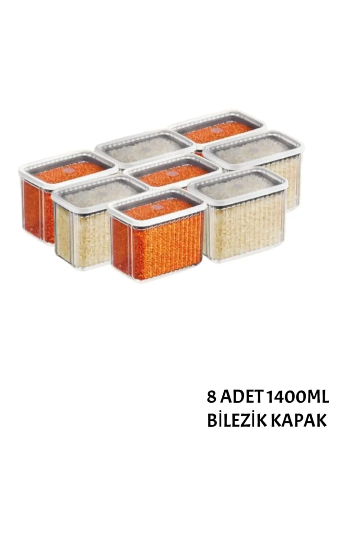 DOLBOVI Vipahmet 8 Adt.2200 Ml bracelet cover rectangular storage container