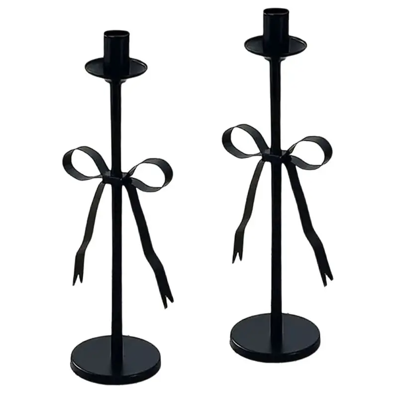 

ABMS-Black Candlestick Holders Set Of 2 Holiday Home Decor Vintage Candle Stick Holder Candelabra