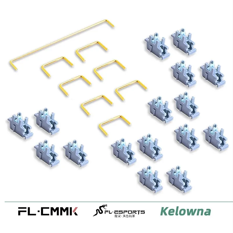 Kelowna FL-cmmk V3 Steel Plate Satellite Switch Mechanical Keyboard DIY Gold Plated Steel Wire 61 87 104 108 POM Stabilizers