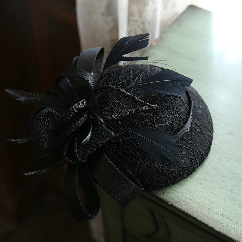 Frauen Chic Kopfschmuck Cocktail Hochzeits feier Kirche Kopf bedeckung Kentucky Kopf bedeckung Feder Haar Zubehör Schleier Fascinator Hut