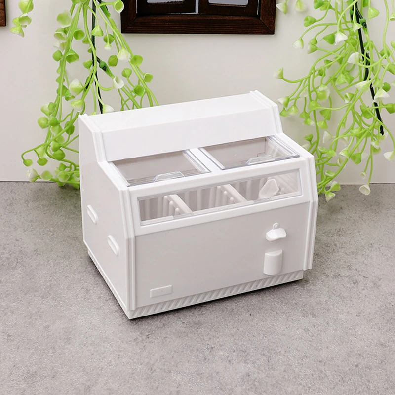 Miniatura di Frigorifero e Congelatore per Casa delle Bambole 1:12, Accessorio Decorativo Fai-da-Te per Modellini di Arredamento