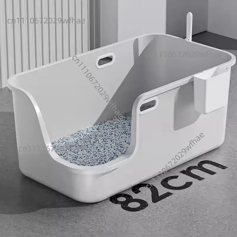 Litter Box Giant Full Open Anti-Splash 80cm Extra Large Cat Toilet Maine Coon