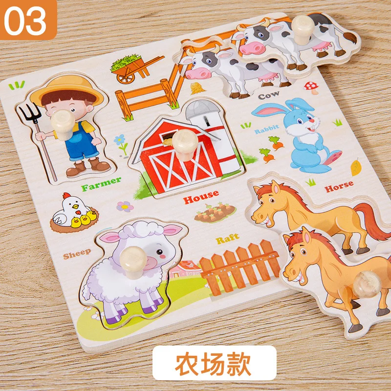 Children Hand Scratch Board Baby Montessori Early Education Fruit Cognitive Puzzle Toy