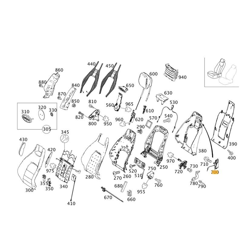 Right Front Seat Adjustment Lock Switch A20791090069051 For Mercedes-Benz W204 C204 W207 C207 2009-2016