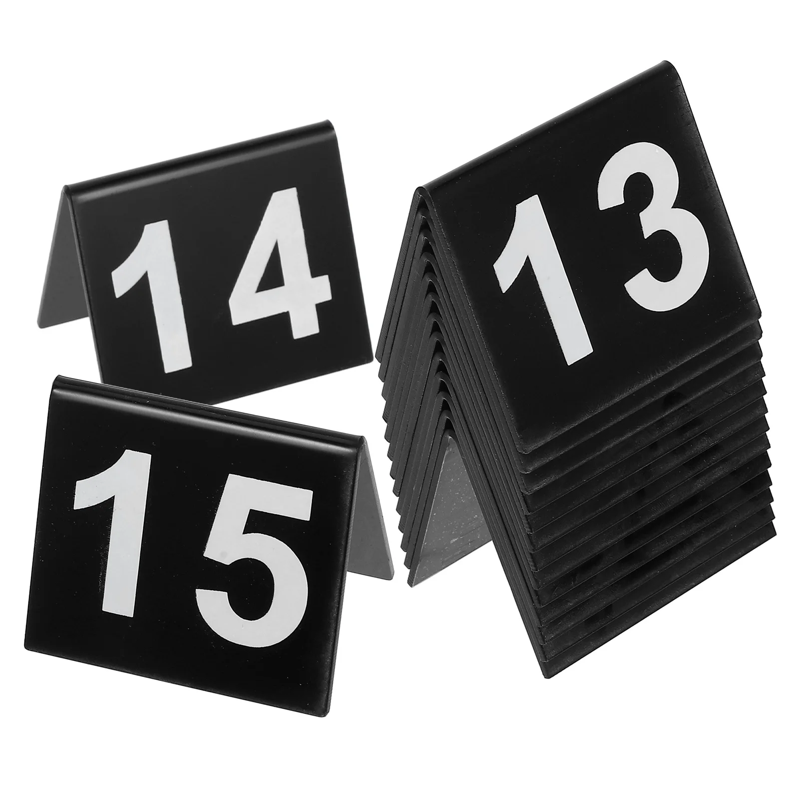 

15Pcs Double Sided Acrylic Number Markers V Shape Black White Restaurant Table Numbers Scene Props Detective Party Decorations