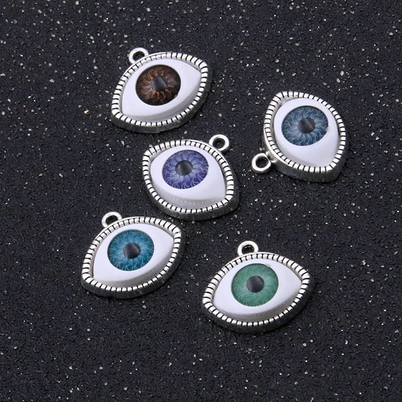 10PCS 6 Color 19*22mm New Product Charms Double Eyes Vintage Zinc Alloy For DIY Jewelry Bracelet Necklace Metal Handmade Crafts