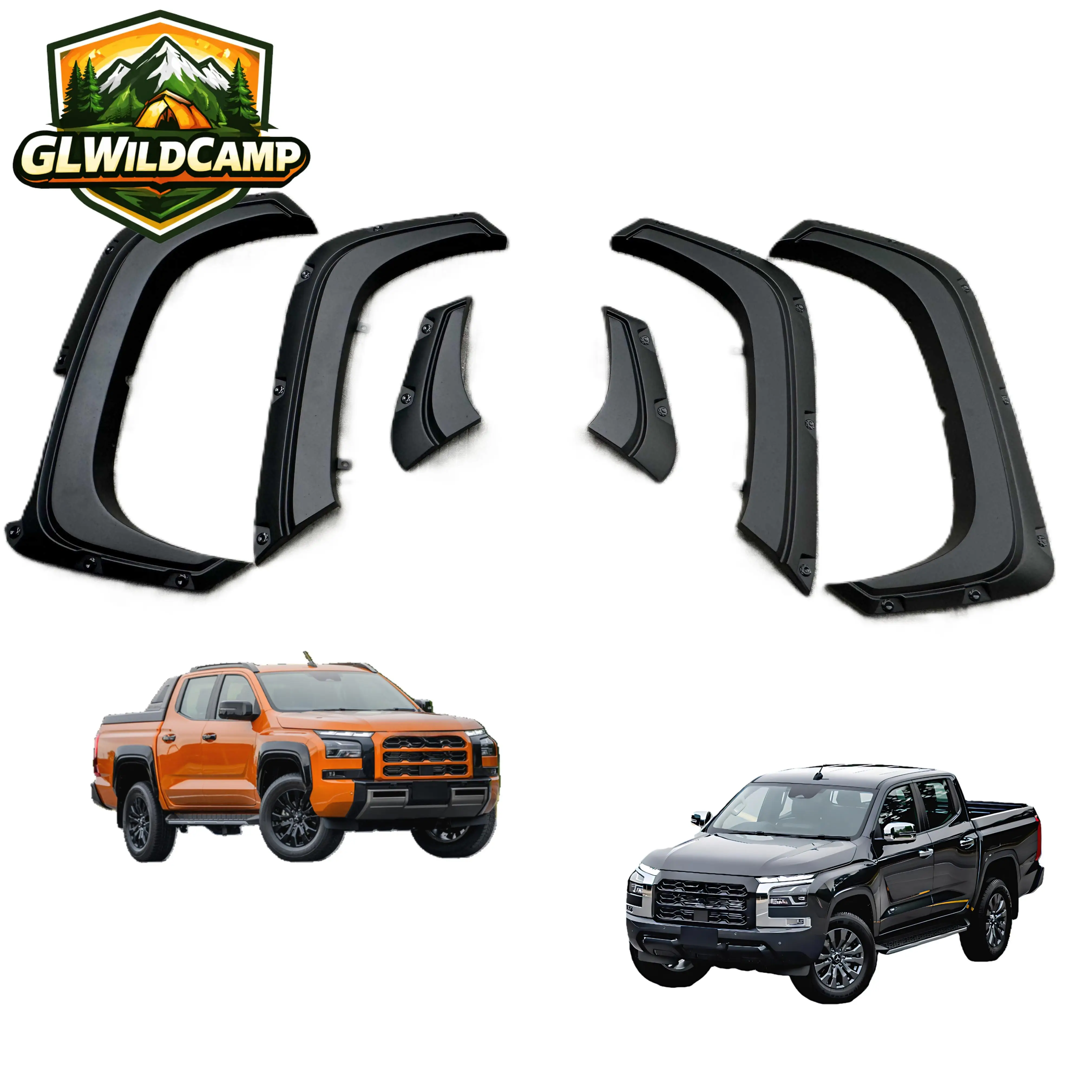 Pickup Truck Conversion Kit Eyebrow Wheel Arch Cover Fender Flares with Decoration Bolts for Triton L200 MR MQ Strada 2023 2024+