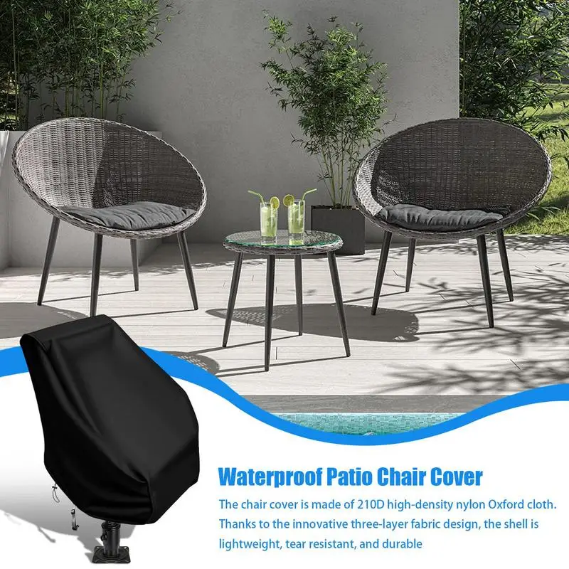 Stacked Chair Dust Cover Outdoor Garden Patio Furniture Protector Cover Waterproof Dustproof Chair Cover Rain Cover Chair Sofa