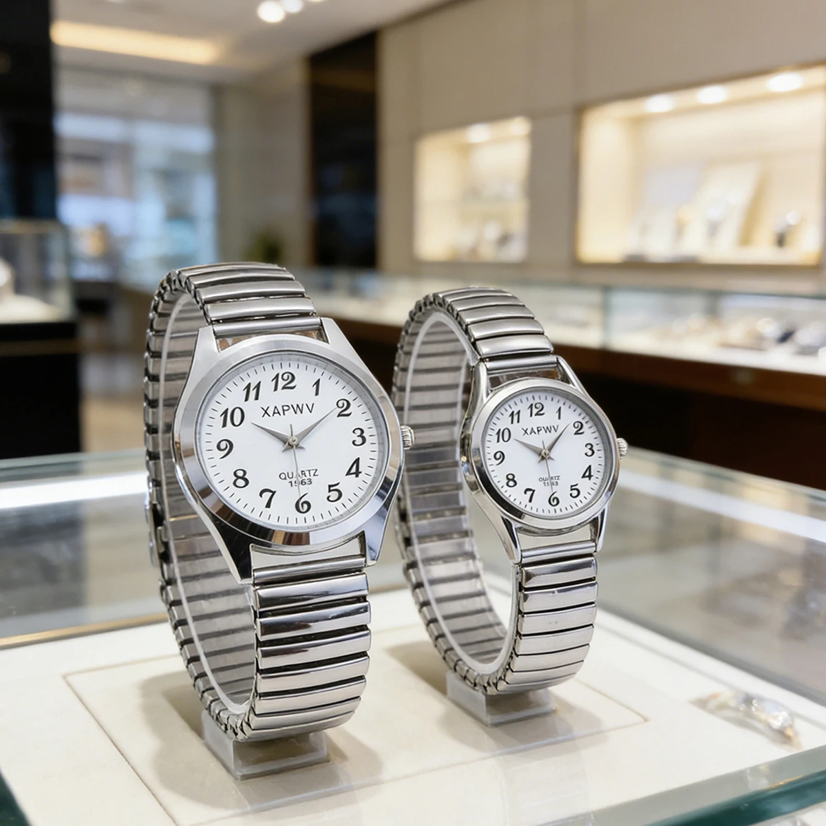 Women's and Men's Couple Quartz Watches, Simple Arabic Numerals, Elastic Strap, Fashionable Casual Versatile Watch