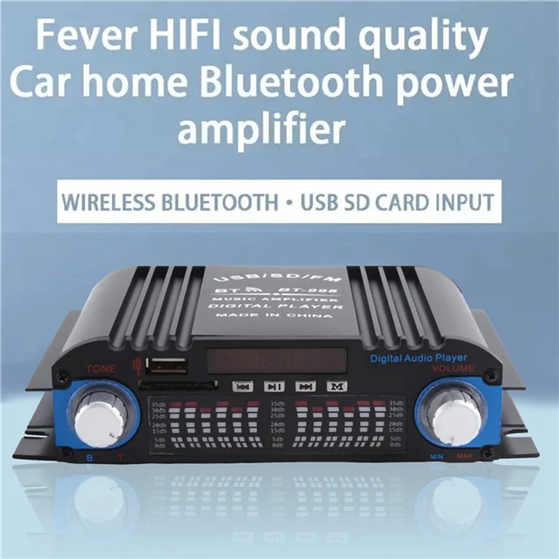 -MEOF مضخم صوت بلوتوث HIFI 4-قناة صوت رقمي أمبير راديو FM MP3 يدعم USB SD RCA نظام الصوت المنزلي، متين EU P