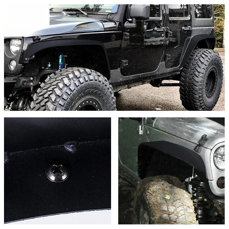 `Heavy Duty ABS Flat Steel Textured Wide Body Flares 2007-2017 Off Road Exterior Durable Sport Fit`