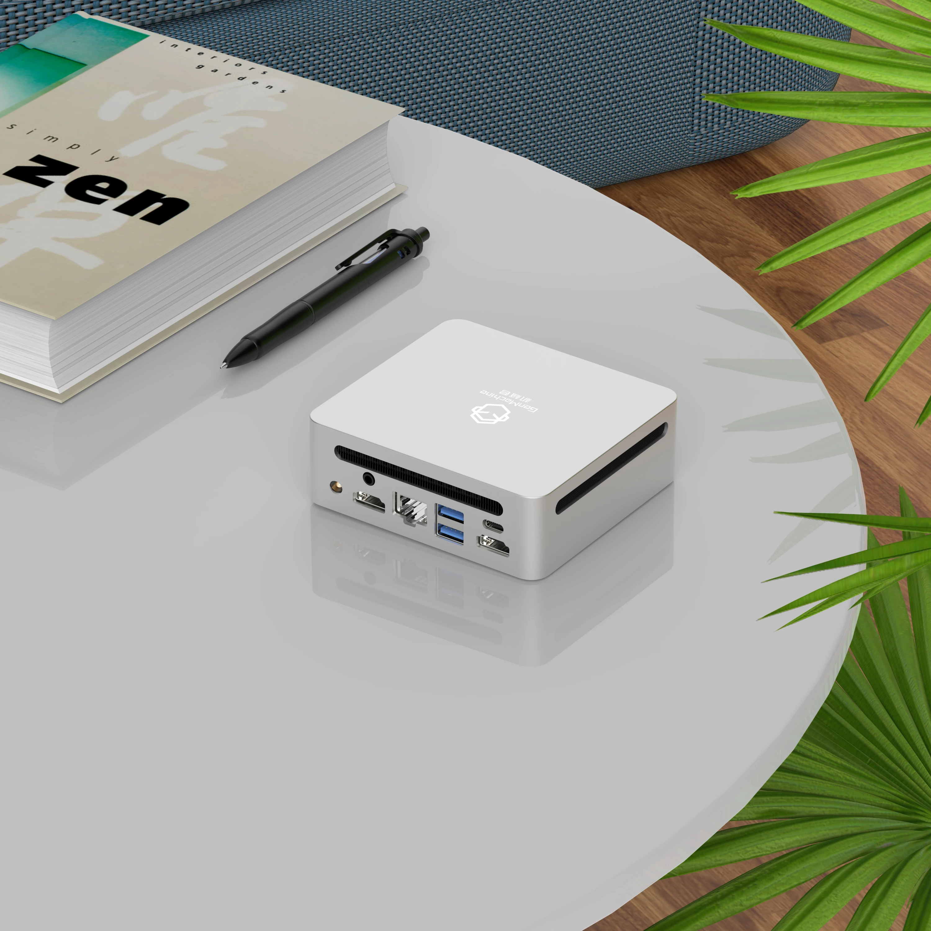 GenMachine Mini PC AMD Ryzen5 PRO 6600H Windows 11Pro 16GB LPDDR5 ثنائي القناة NVMe M.2 WIFI6 ألعاب الكمبيوتر المكتبي المكتبي