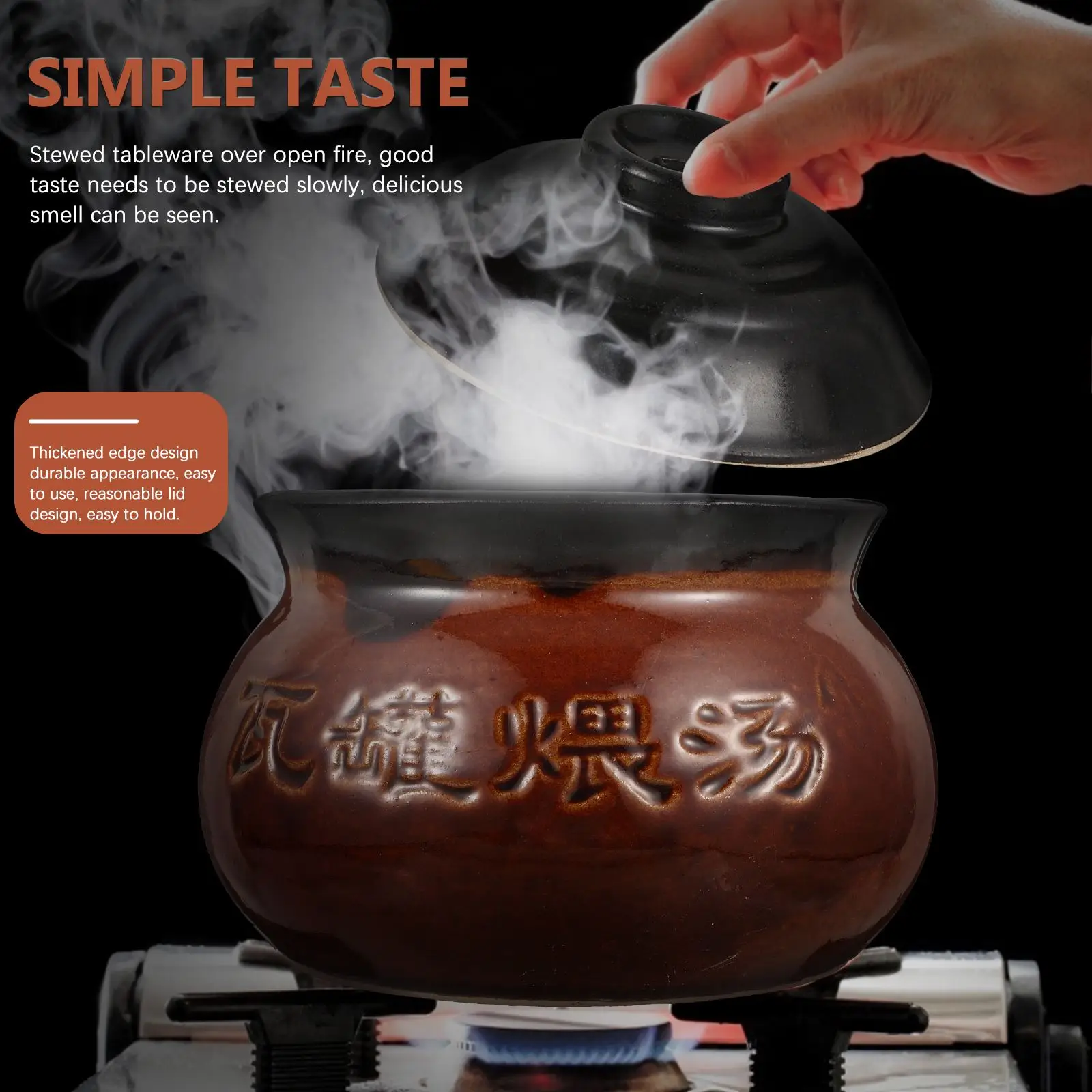 250/800ml Casserole Soup Clay Stew Pots Rice Noodle Porridge Milk Cooking Pot Pottery Pot Kitchen Gadgets