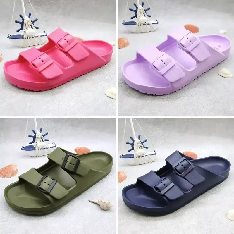 2023 new casual buckle slipper summer EVA light sandal youth anti-slip men\'s and women\'s trend comfortable soft sole flip flops