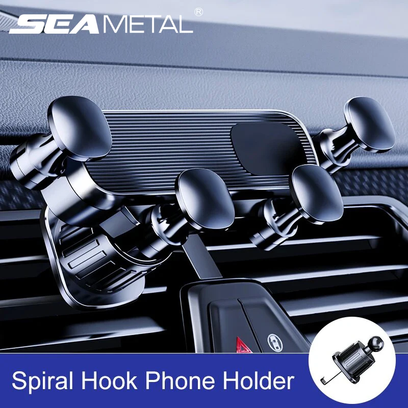 SEAMETAL Car Air Vent Phone Holder Gravity Stable Phone Mount Telescopic Mini Auto Air Outlet Smartphone Holder for 4.7-7 Inch