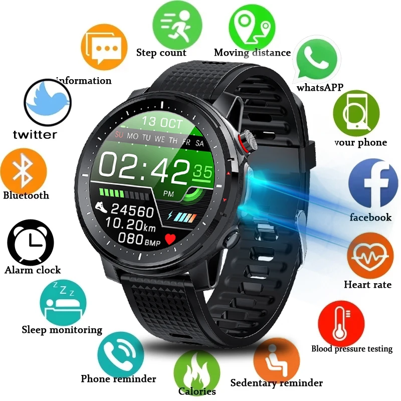 

DELSUPPE IP68 Smartwatch Nice Men Android Smart Watch Men Ecg Reloj Inteligente Smart Watch For Huawei Android Phone Iphone IOS