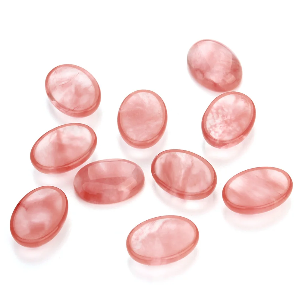 

10Pcs Natural Red Agate Oval Stone Cabochons 10x14mm Smooth Surface Flat Base for DIY Jewelry Clock Vase Decorations Jewelry