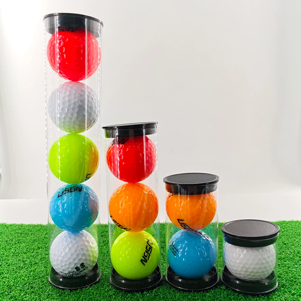 Portable Golf Ball Tube PC Transparent Round Plastic Packaging Box Various Specifications Balls Golfs Container Case Gift Box 4