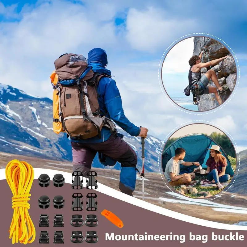 Sırt Çantası Halat Değiştirme Açık Sırt Çantası Yürüyüş Sırt Çantası Genişletme Halatı Değiştirme 18 Parçalı Set Artan Depolama Kapasitesi