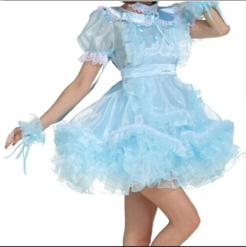 Maid Missy Lockable Satin Organza Dress Cosplay Clothing Independent Apron Bag Bracelet Customizable