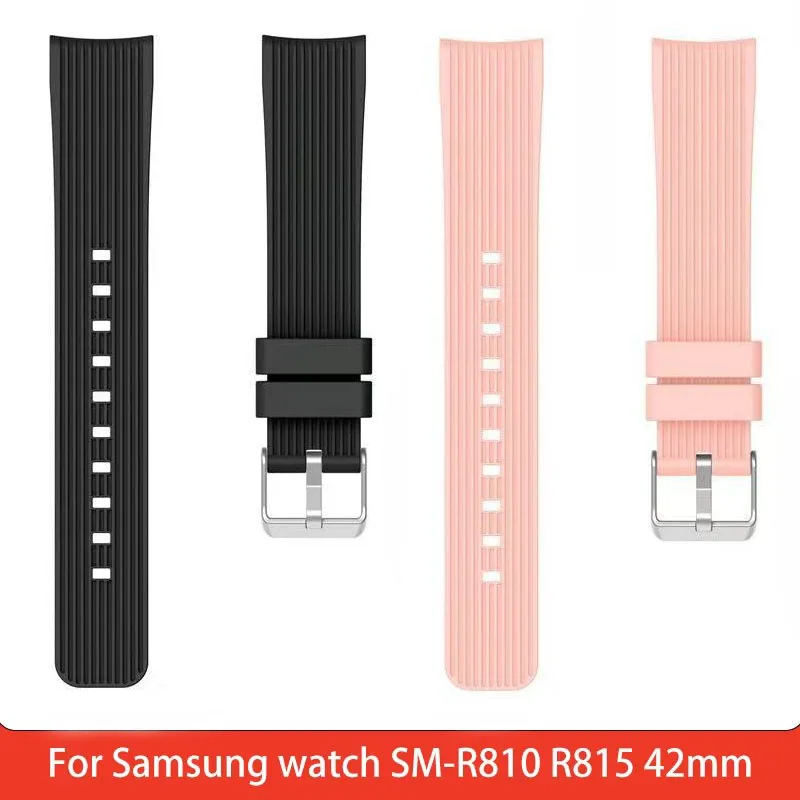 Watch Straps for Samsung Galaxy watch SM-R810 R815 42mm Silicone Sports Strap Wristband