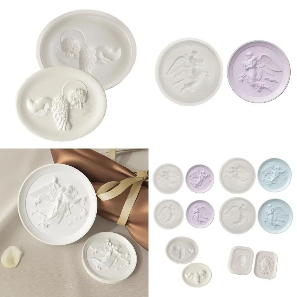 

652F Multi Purpose Angelic Relief Silicone Tray Craft Mold Versatile Cameo Tray Ornaments Silicone Mold Large Tray for Craft