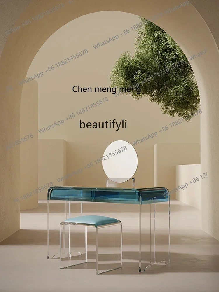 cc182l Acrylic Dressing Table Bedroom Modern Minimalist Makeup Desk Integrated Light Luxury Suspension