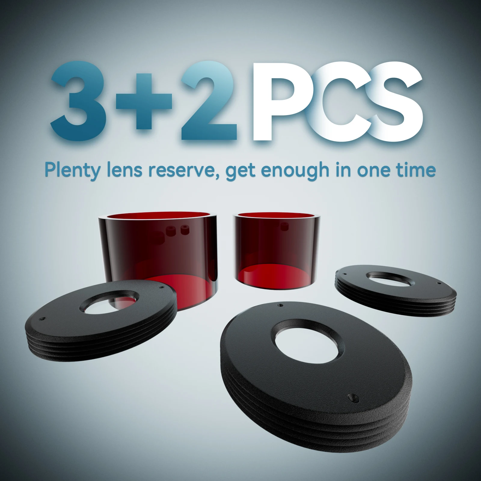 SCULPFUN S9 Original Lens Set 3Pcs Original Standard Lens + 2 Acrylic Covers Highly Transparent Anti-Oil And Anti-Smoke